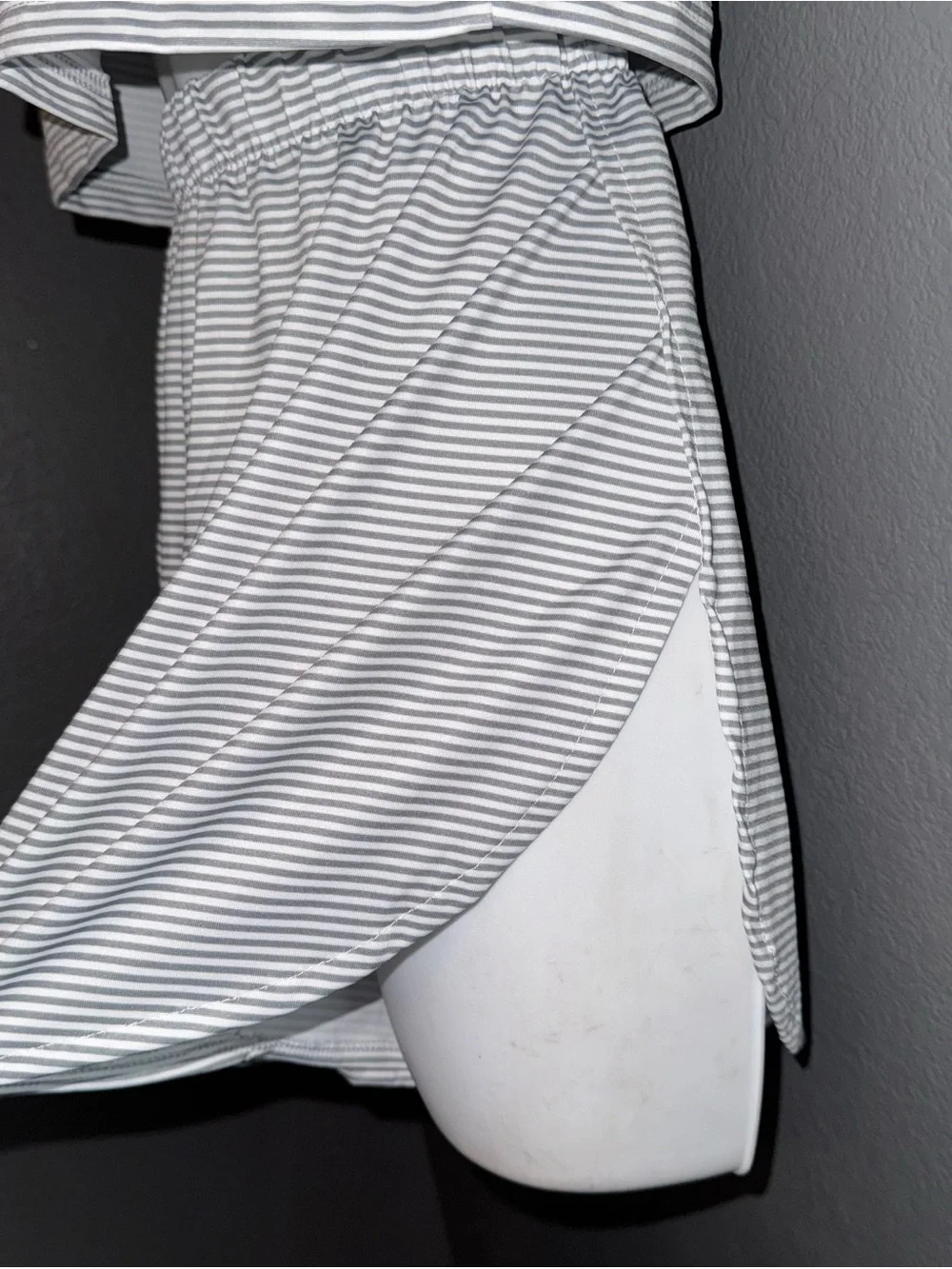 Women’s Matching Pajama Set Short Sleeve Top & Shorts Grey/White Medium